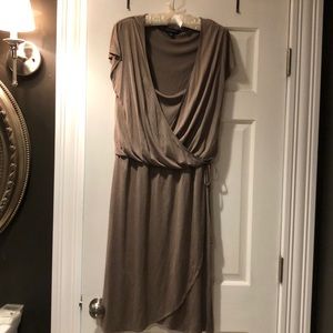 Taupe silk dress